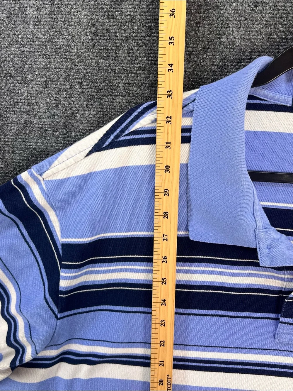 Polo Ralph Lauren Polo Shirt Mens 4XB Blue Striped Cotton Pique Pony Logo Preppy